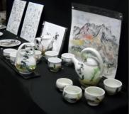 Tea Service with Sumi ink painting